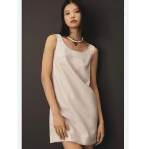 Pilcro by Anthropologie Faux-Leather Scoop-Neck Shift Mini Dress woman’s medium